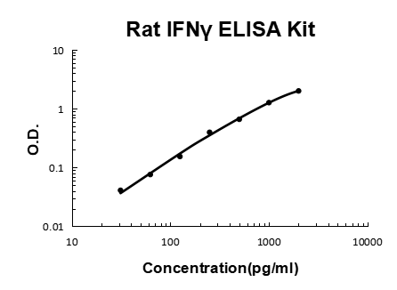 Rat IFN gamma PicoKine ELISA Kit standard curve