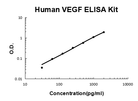 Human VEGF PicoKine ELISA Kit standard curve