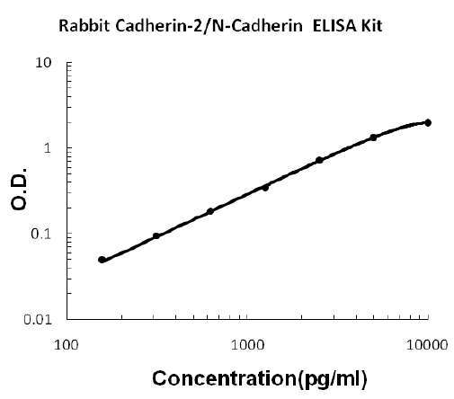 Rabbit Cadherin-2/N-Cadherin PicoKine ELISA Kit standard curve