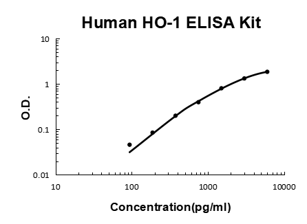 Human HO-1/HMOX1 PicoKine ELISA Kit standard curve