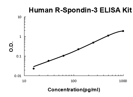 Human R-Spondin-3 PicoKine ELISA Kit standard curve