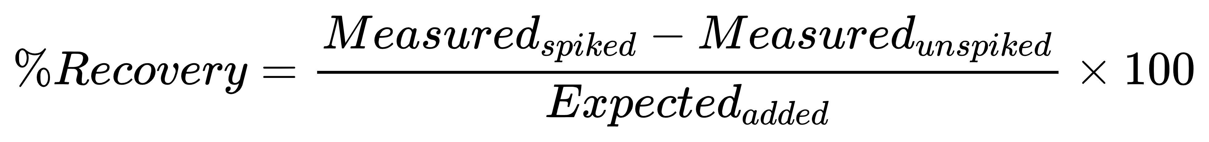 Spike-and-recovery calculation for ELISA matrix recovery assessment